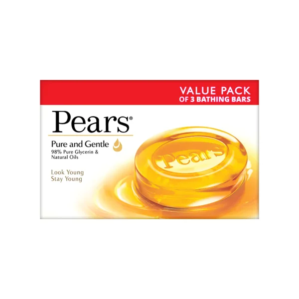 Pears Pure & Gentle Bathing Soap Bar 125 g (Pack of 3)