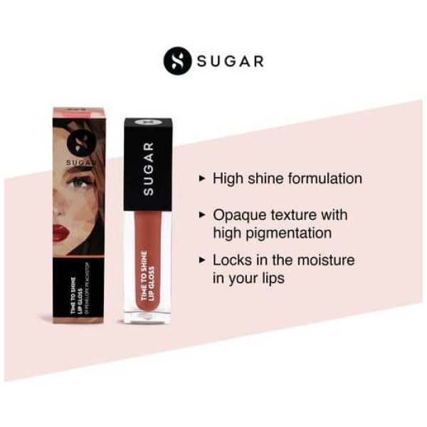 Sugar Time To Shine Lip Gloss 01 Penelope Peachstop - Image 2