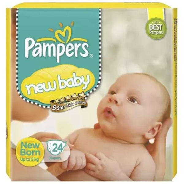 Pampers Active Baby Diapers New Born Extra Small size 24 Count Taped style diaper