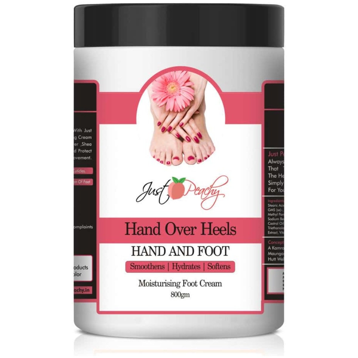 Just Peachy Face & Body Cream Non Sticky Quick Absorbing Body Butter For All Skin Types 100% Vegan Hand and Feet 800G