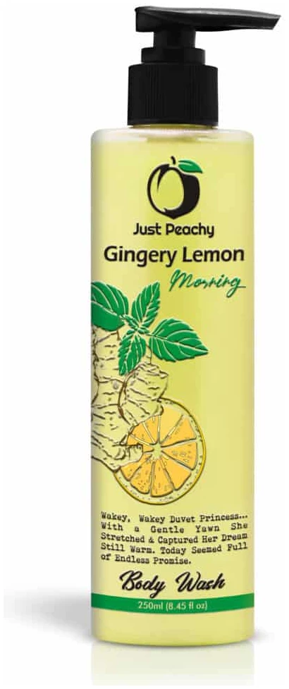 Just Peachy Gingery Lemon Morning Shower Cream Lemon Ginger & Vitamin E 250ml Just Peachy Gingery Lemon Morning Shower Cream Lemon Ginger & Vitamin E 250ml