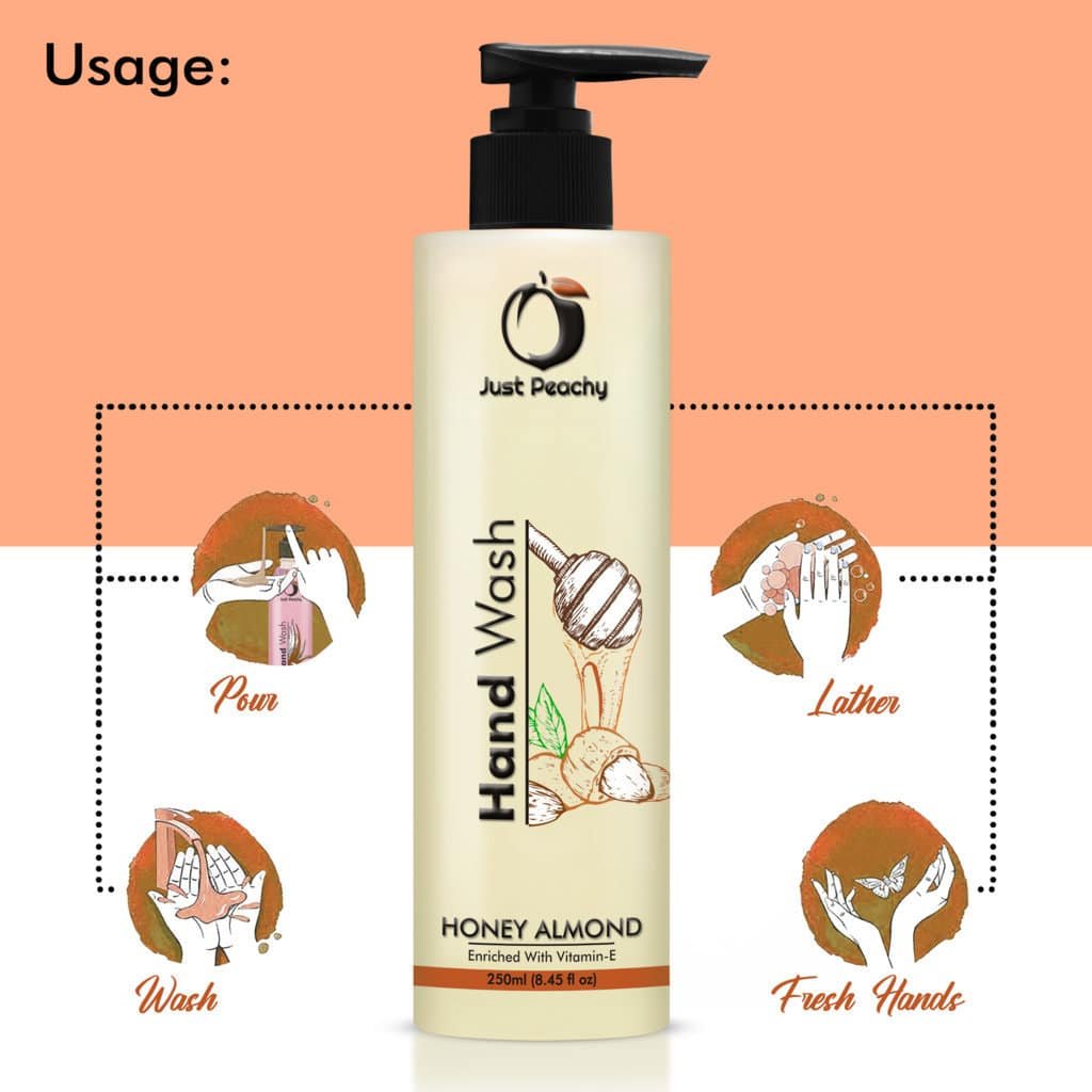 Just Peachy Moisturising Honey Almond Hand Wash Enriched With Vitamin E 250ml