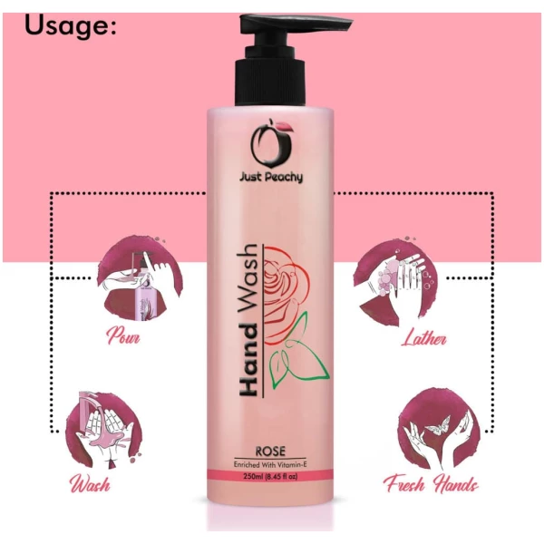 Just Peachy Moisturising Rose Hand Wash Enriched With Vitamin E 250ml