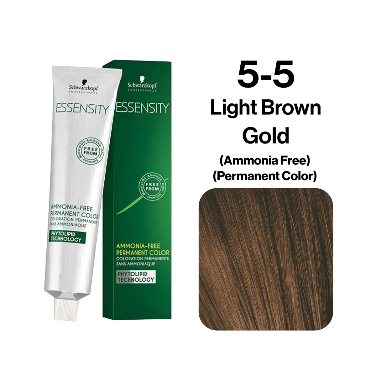 Schwarzkopf Essensity Ammonia Free Hair Color, 5-5 Light Brown Gold 60ml