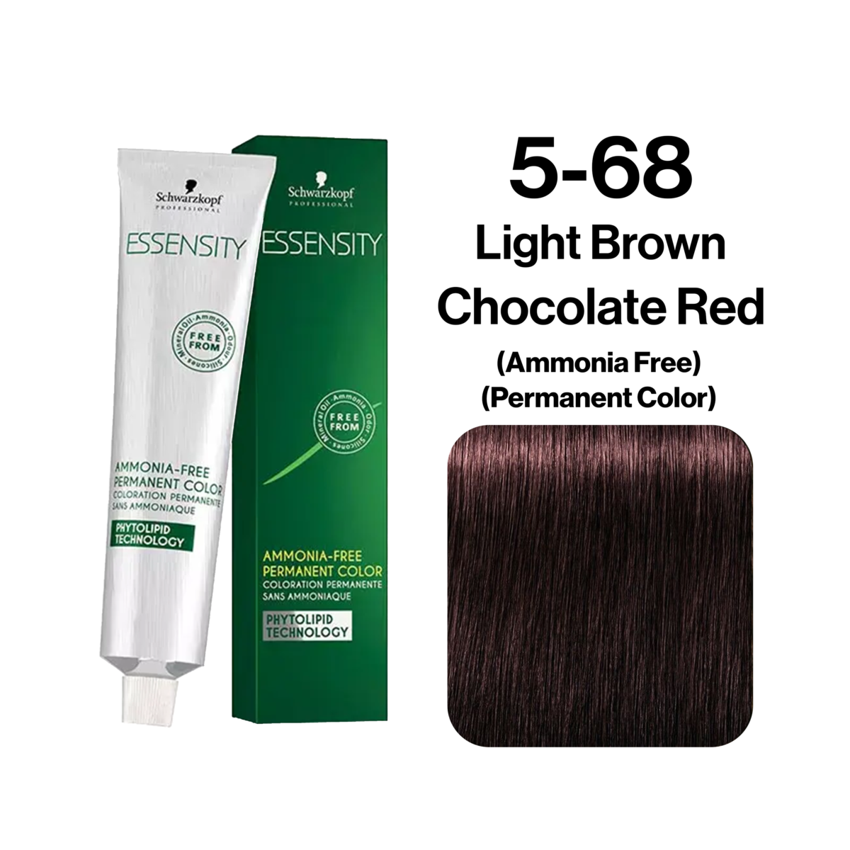 Schwarzkopf Essensity Ammonia Free Hair Color, 5-68 Light Brown Chocolate Red 60ml