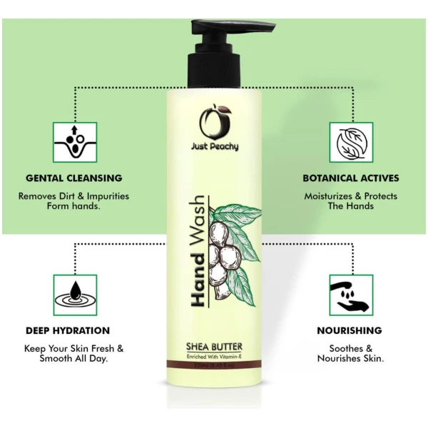Just Peachy Moisturising Shea Butter Hand Wash Enriched With Vitamin E 250ml