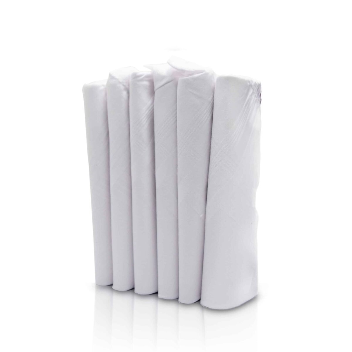 SHELTER Premium HandKerchiefs 100% Cotton Hankies White Color Size 46 x 46 CM Pack of 6