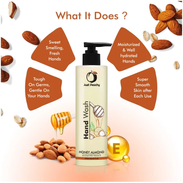 Just Peachy Moisturising Honey Almond Hand Wash Enriched With Vitamin E 250ml