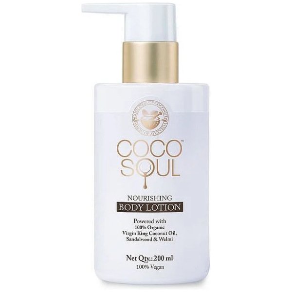 Coco Soul Body Lotion with Coconut, Sandalwood & Ayurveda, Paraben, Silicones & Mineral Oil Free, 100% Vegan, 200 ml