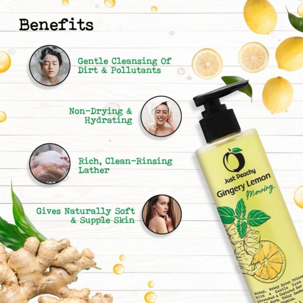 Just Peachy Gingery Lemon Morning Shower Cream Lemon Ginger & Vitamin E 250ml