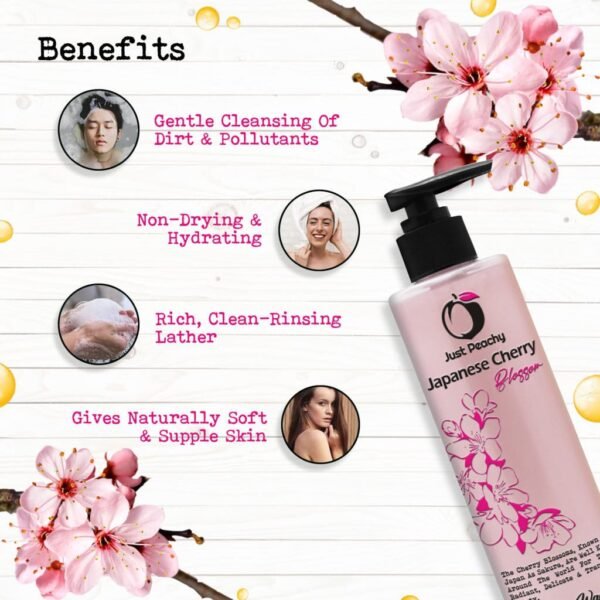 Just Peachy Japanese Cherry Blossom Shower Cream Enriched With Cherry Blossoms & Vitamin E 250ml