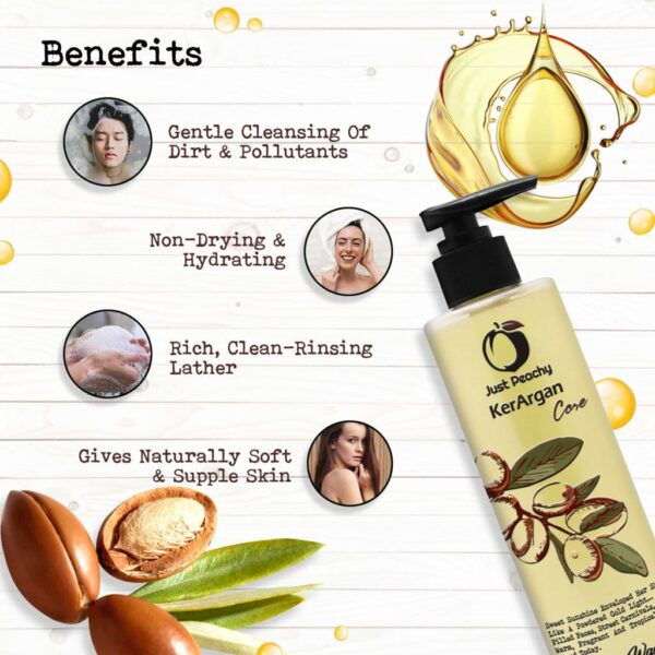 Just Peachy KerArgan Shower Cream Enriched With Keratin Moroccan Argan Oil & Vitamin E 250ml