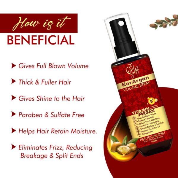 Just Peachy KerArgan Volume Hair Spray Argan Oil Vitamin B5 100ml