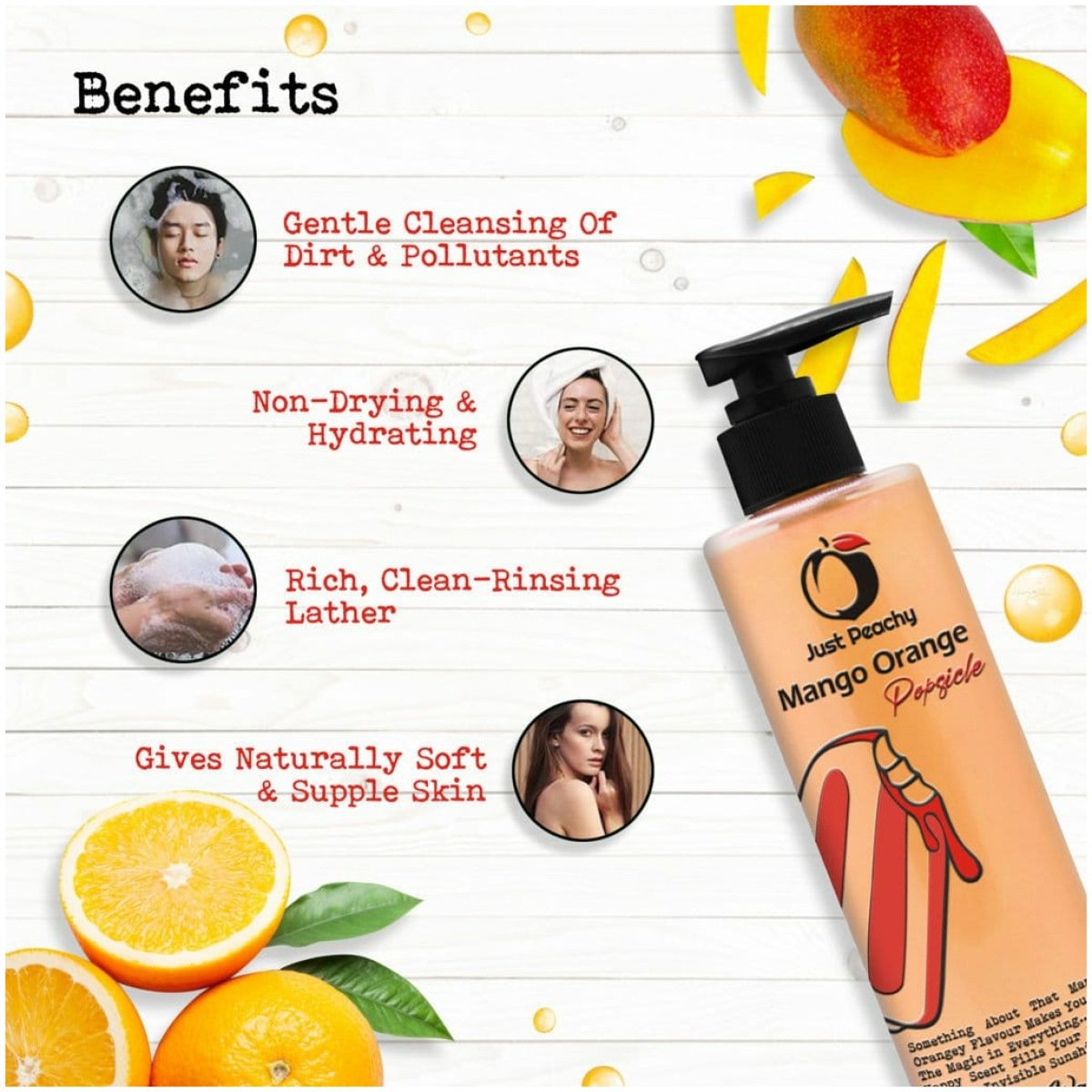 Just Peachy Mango Orange Popsicle Shower Cream Enriched with Mango Orange & Vitamin E 250ml