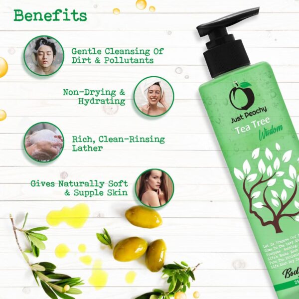 Just Peachy Tea Tree Wisdon Shower Gel Enriched with Tea Tree & Olive Oil 250ml