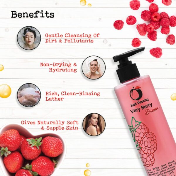 Just Peachy Very Berry Dream Shower Cream Enriched With Raspberry Strawberry & Vitamin E 250ml