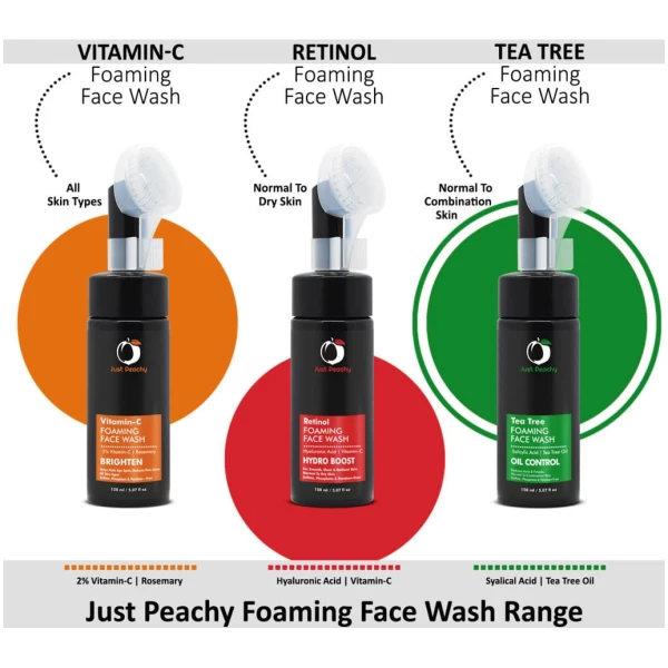 Just Peachy Retinol Hydro Boost Foaming Face Wash 150ml