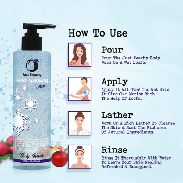Just Peachy Fresh Sparkling Snow Shower Gel Enriched With Jojoba & Vitamin E 250ml