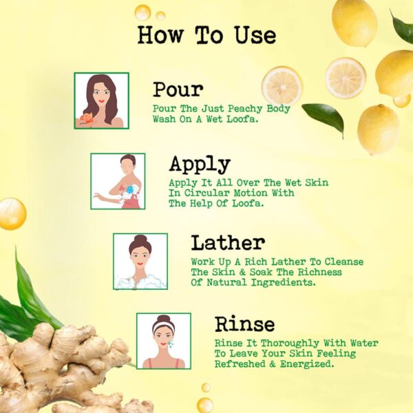 Just Peachy Gingery Lemon Morning Shower Cream Lemon Ginger & Vitamin E 250ml