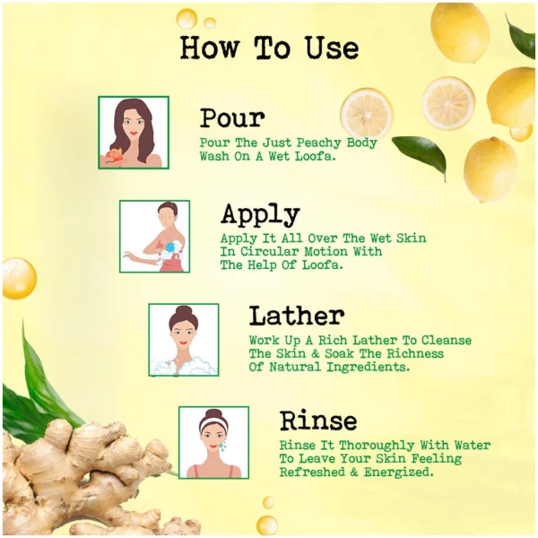 Just Peachy Gingery Lemon Morning Shower Cream Lemon Ginger & Vitamin E 250ml