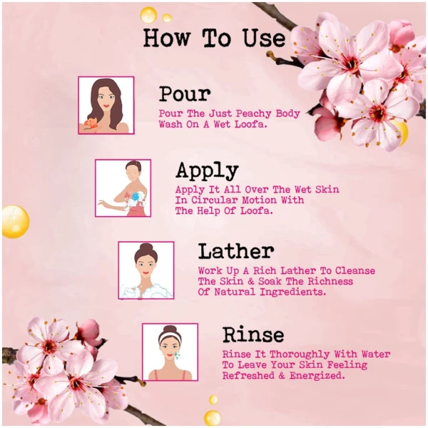 Just Peachy Japanese Cherry Blossom Shower Cream Enriched With Cherry Blossoms & Vitamin E 250ml