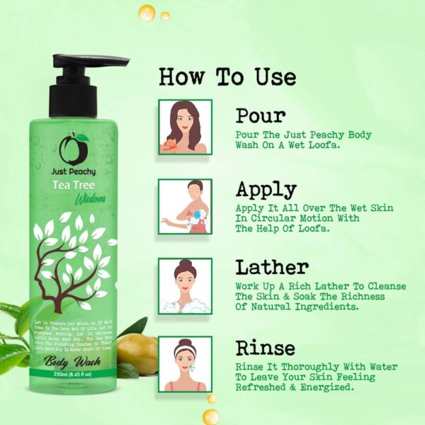 Just Peachy Tea Tree Wisdon Shower Gel Enriched with Tea Tree & Olive Oil 250ml