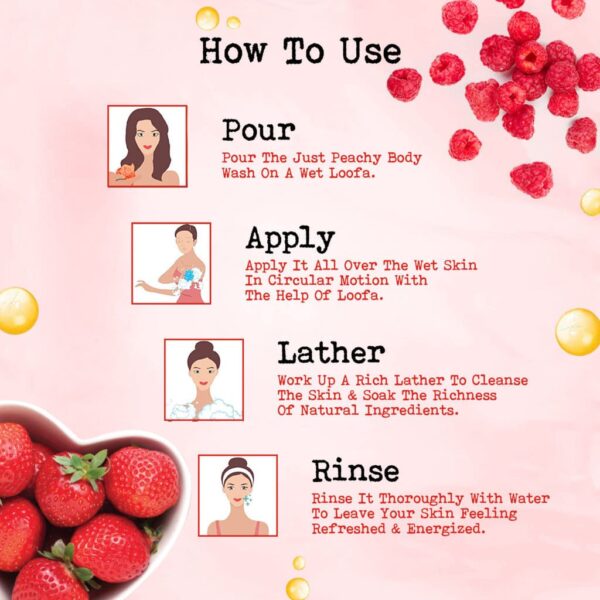 Just Peachy Very Berry Dream Shower Cream Enriched With Raspberry Strawberry & Vitamin E 250ml