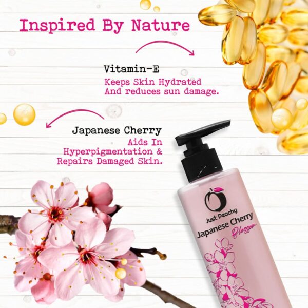Just Peachy Japanese Cherry Blossom Shower Cream Enriched With Cherry Blossoms & Vitamin E 250ml