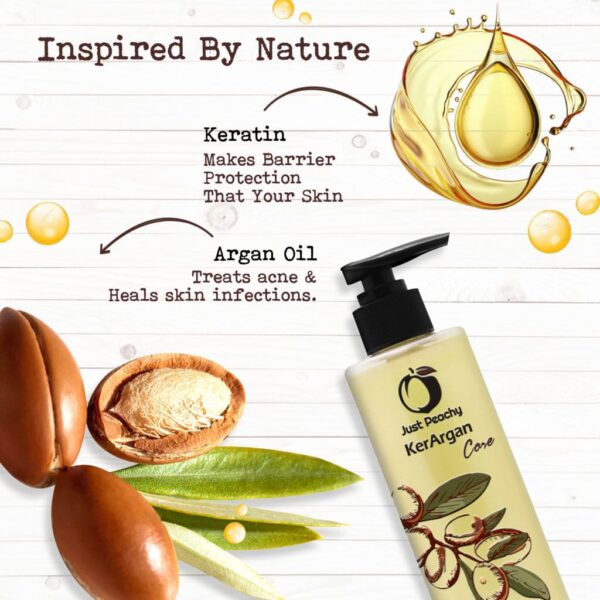 Just Peachy KerArgan Shower Cream Enriched With Keratin Moroccan Argan Oil & Vitamin E 250ml
