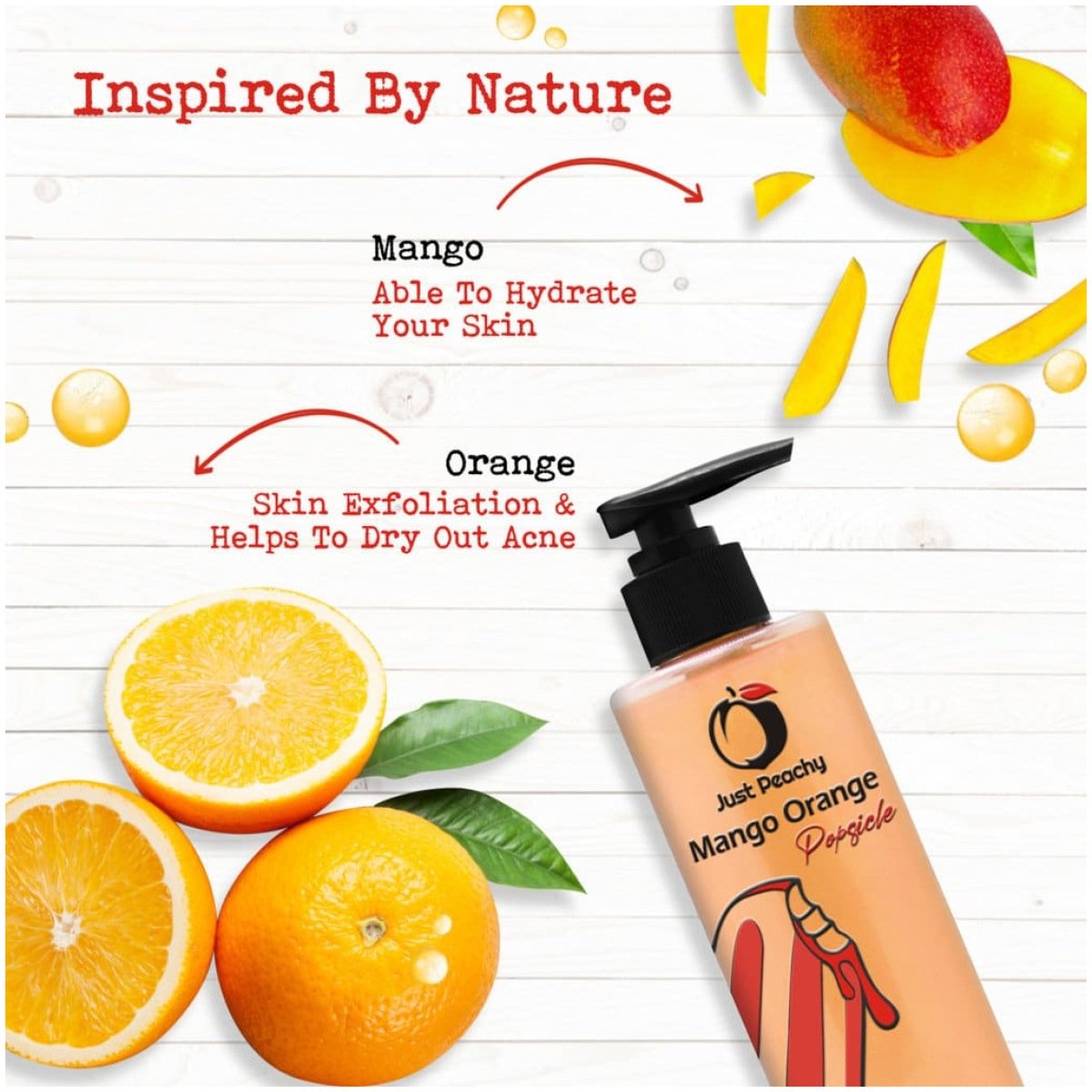 Just Peachy Mango Orange Popsicle Shower Cream Enriched with Mango Orange & Vitamin E 250ml