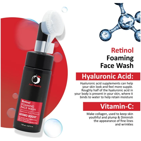 Just Peachy Retinol Hydro Boost Foaming Face Wash 150ml