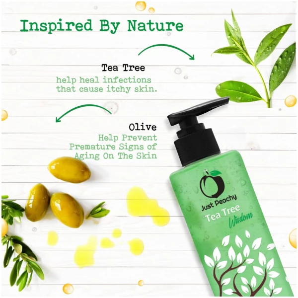 Just Peachy Tea Tree Wisdon Shower Gel Enriched with Tea Tree & Olive Oil 250ml