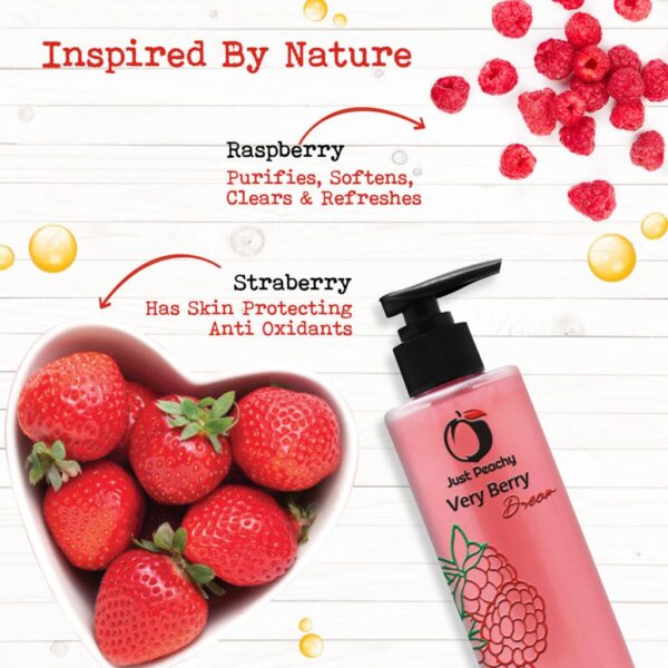 Just Peachy Very Berry Dream Shower Cream Enriched With Raspberry Strawberry & Vitamin E 250ml