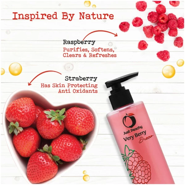 Just Peachy Very Berry Dream Shower Cream Enriched With Raspberry Strawberry & Vitamin E 250ml