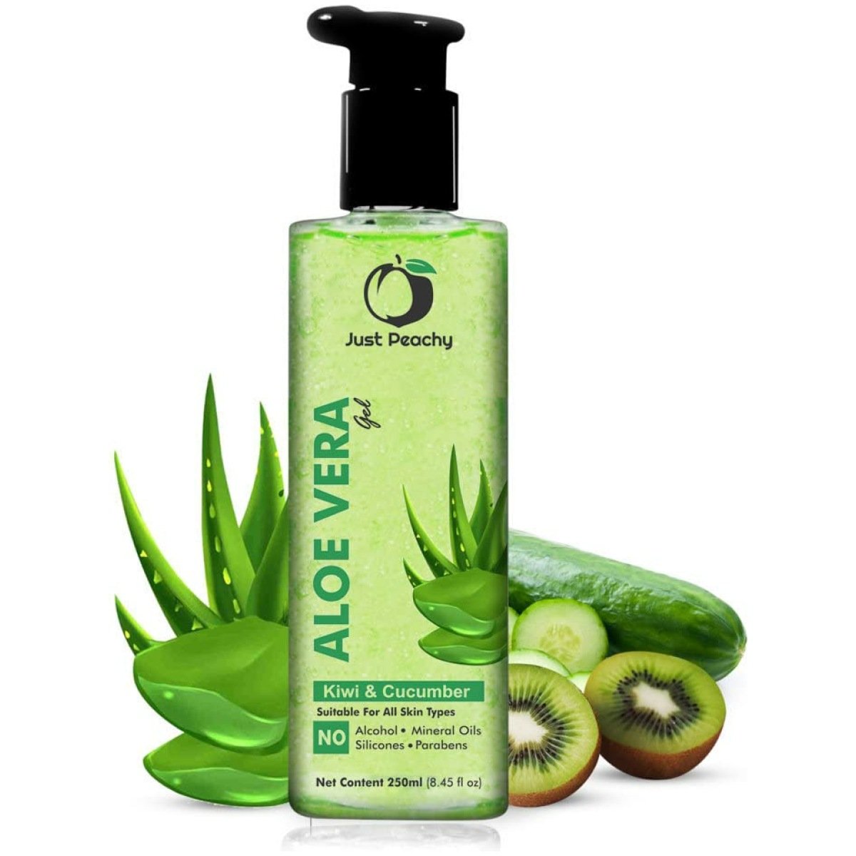 Just Peachy Aloe Vera Gel With Cucumber Kiwi & Vitamin E For Normal to Combination Skin 250ml