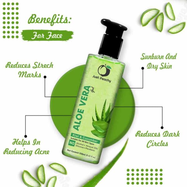 Just Peachy Aloe Vera Gel With Cucumber Kiwi & Vitamin E For Normal to Combination Skin 250ml