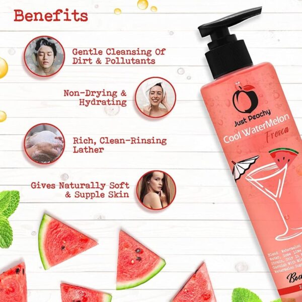 Just Peachy Cool Watermelon Fresca Shower Gel Enriched With Watermelon & Mint 250ml