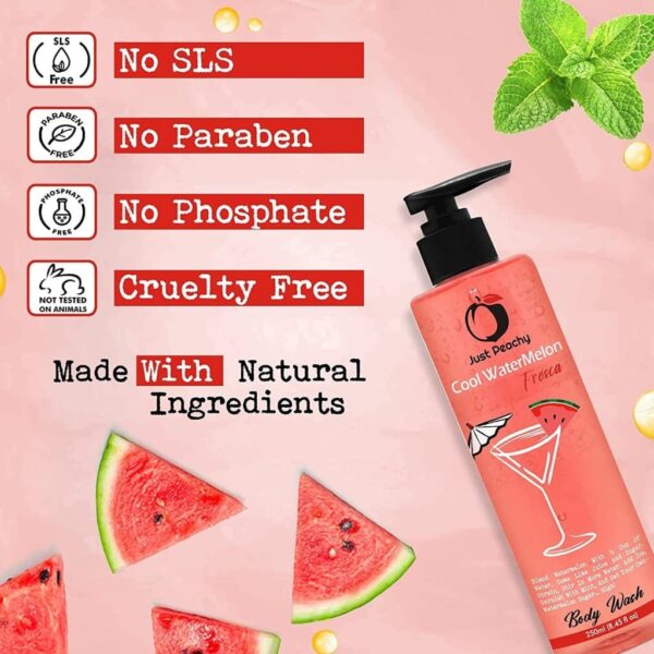 Just Peachy Cool Watermelon Fresca Shower Gel Enriched With Watermelon & Mint 250ml