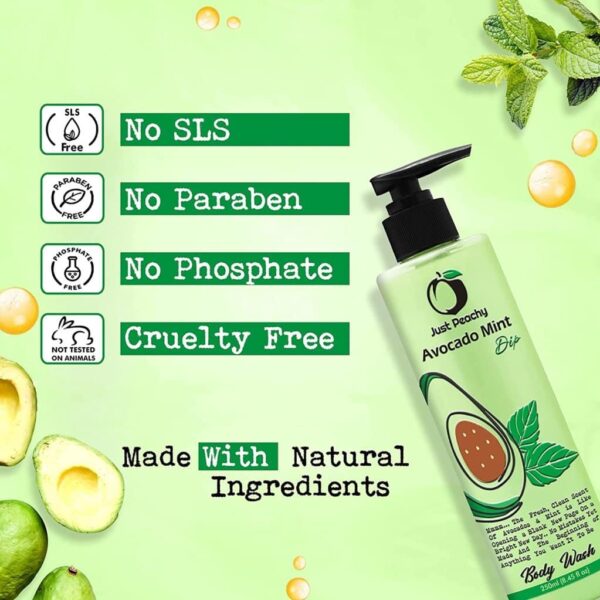 Just Peachy Shower Cream Wash Enriched With Avocado Mint & Vitamin E 250ml