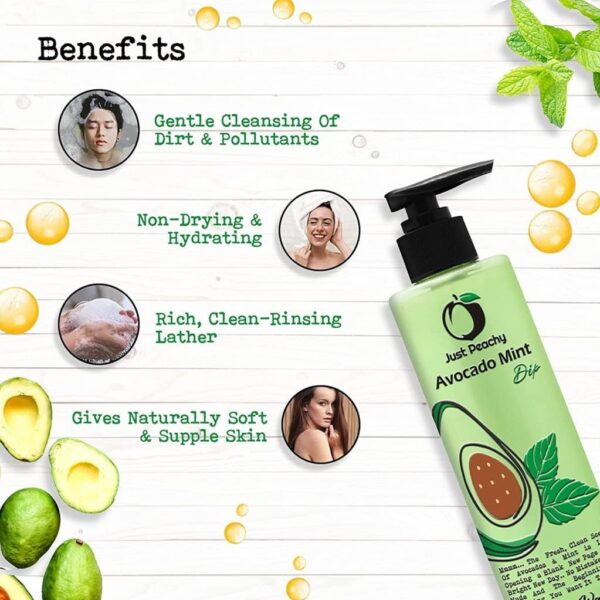 Just Peachy Shower Cream Wash Enriched With Avocado Mint & Vitamin E 250ml