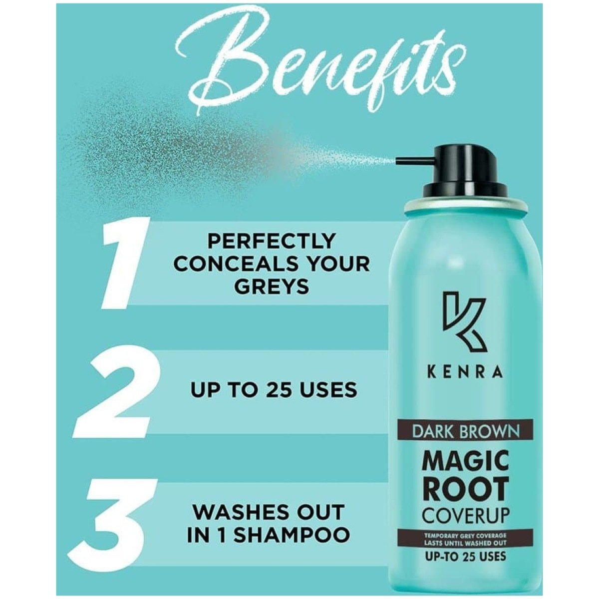 Kenra Magic Retouch Temporary Root Touch Up Hair Colour Spray 75ml Dark Brown