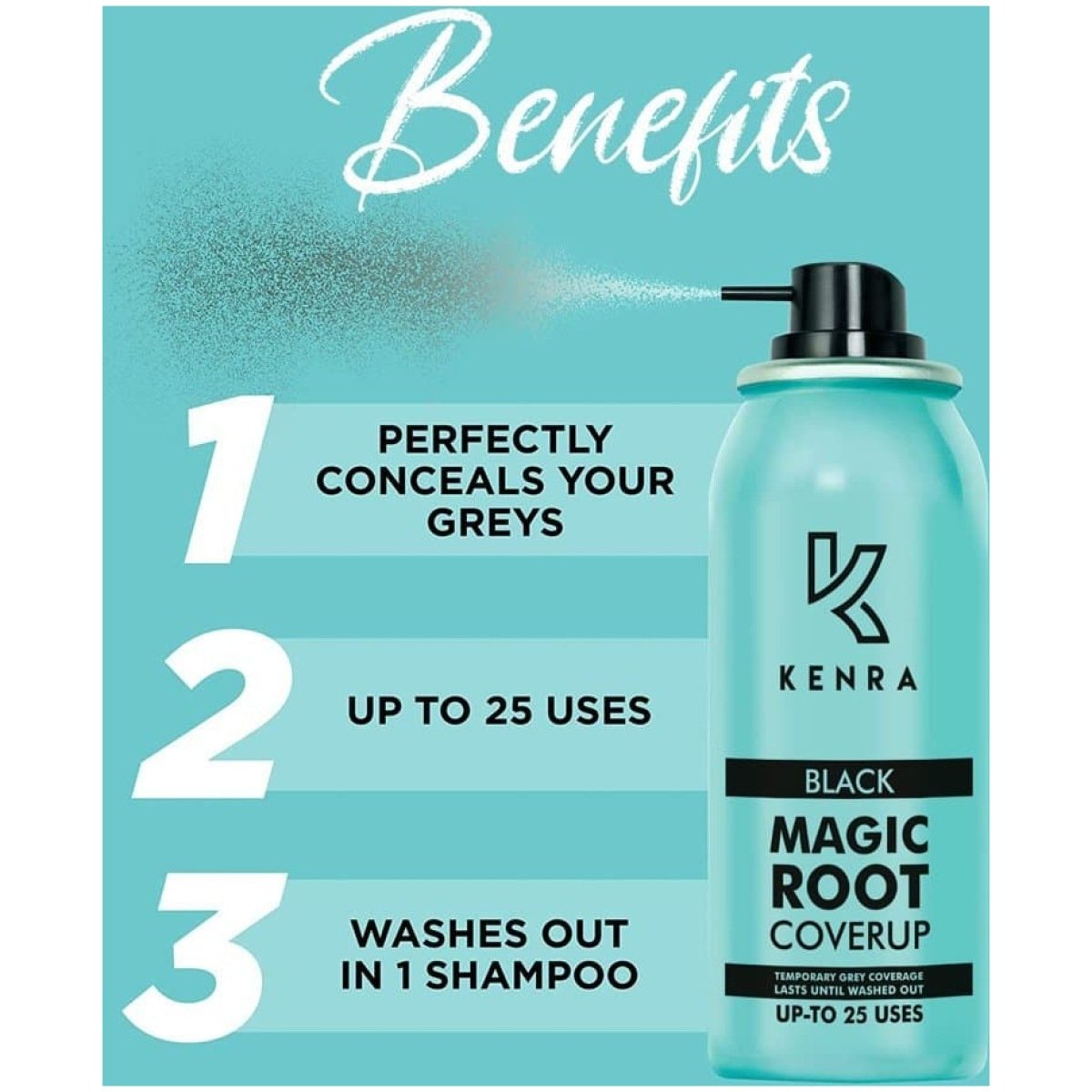 Kenra Magic Retouch Temporary Root Touch Up Hair Colour Spray Black 75ml