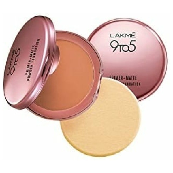 Lakme 9To5 Primer+Matte Powder Foundation Compact 06 Natural Almond