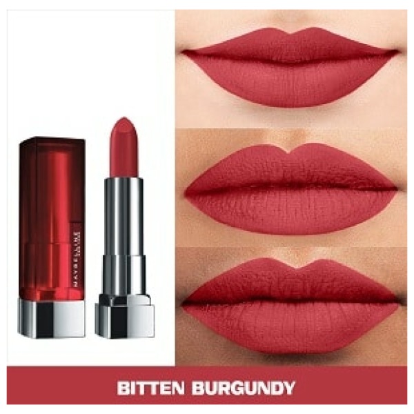 Maybelline New York Color Sensational Creamy Matte Lipstick 602 Bitten Burgundy - Image 2