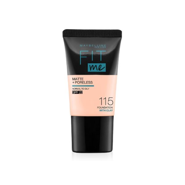 Maybelline New York Fit Me Matte+Poreless Foundation Tube SPF 22 - 115 Ivory With Clay - Image 2