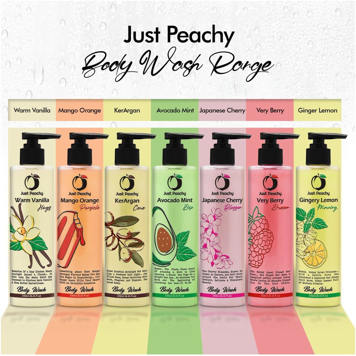 Just Peachy Mango Orange Popsicle Shower Cream Enriched with Mango Orange & Vitamin E 250ml