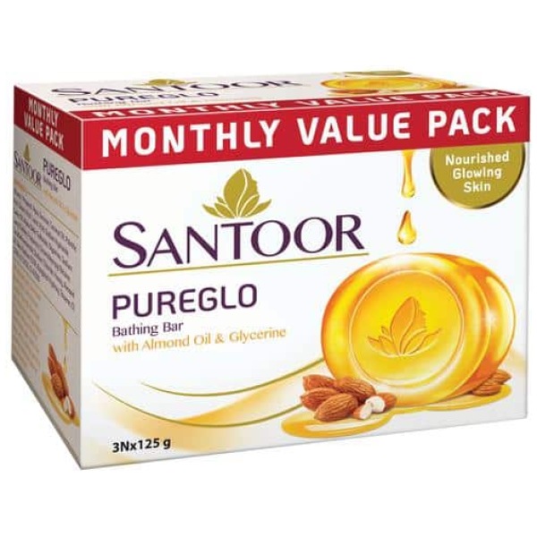 Santoor Pureglo Soap (Pack Of 3)