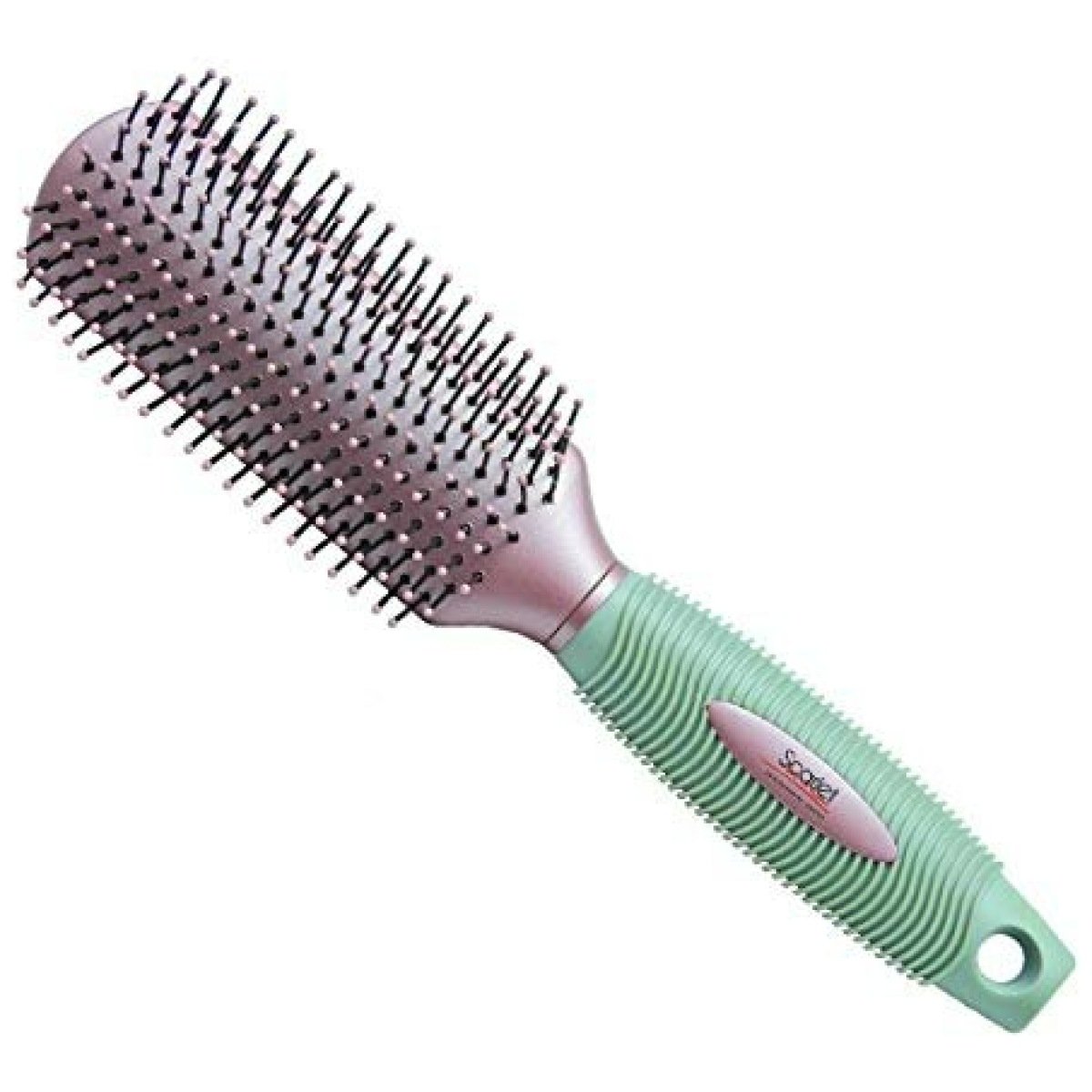Scarlet Line Professional 9 Rows Medium Styling Flat Hair Brush With Rubber Handle For Men & Women