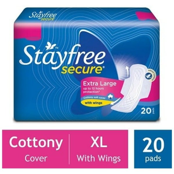 Stayfree Secure Cottony With Wings Sanitary Pads XL 20