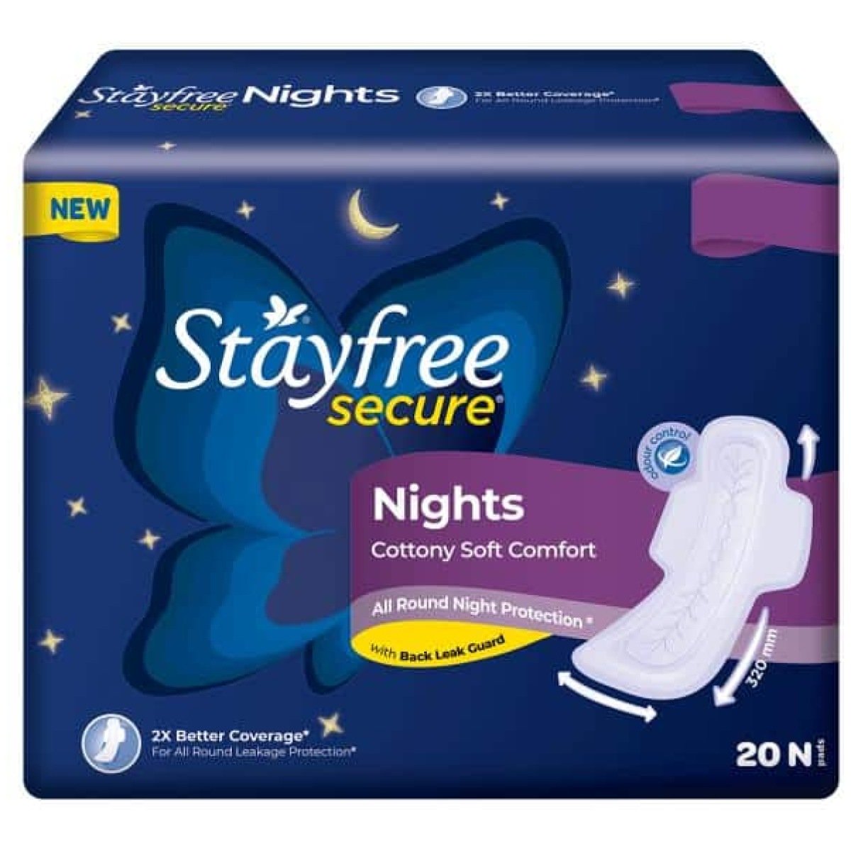 Stayfree Secure Soft Comfort Sanitary Napkin 20 pads